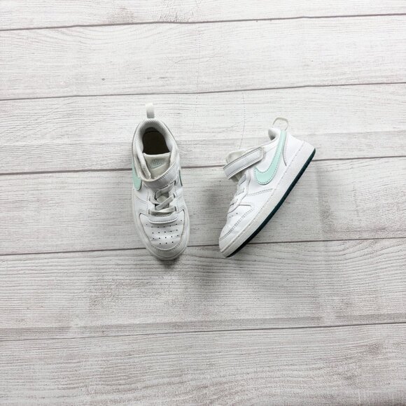 Nike Other - Nike Court Borough Low Recraft Toddler Sneakers White Jade Ice Velcro Shoes 10 C